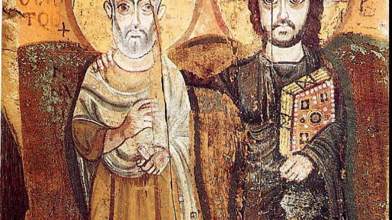 Wikimédia Commons - Le Christ et l'abbé Ména, icône du VIIIe siècle