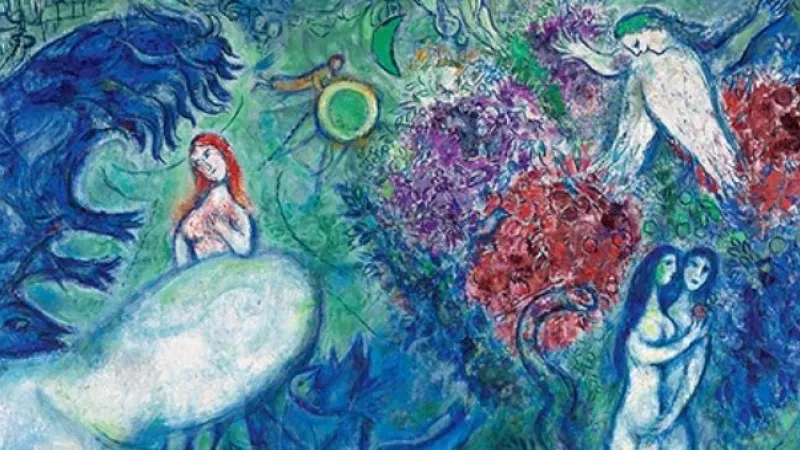 Marc Chagall (1887 - 1985)  Le Paradis (détail), 1961 - Huile sur toile. H. 198 ; l. 288 cm - Nice, musée national Marc Chagall 