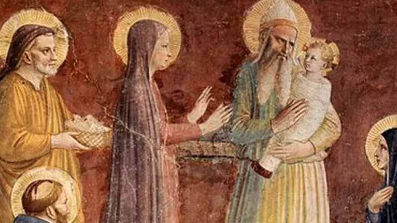 Wikimedia Commons -  La Présentation de Jésus au Temple, fresque de Fra Angelico, vers 1440.