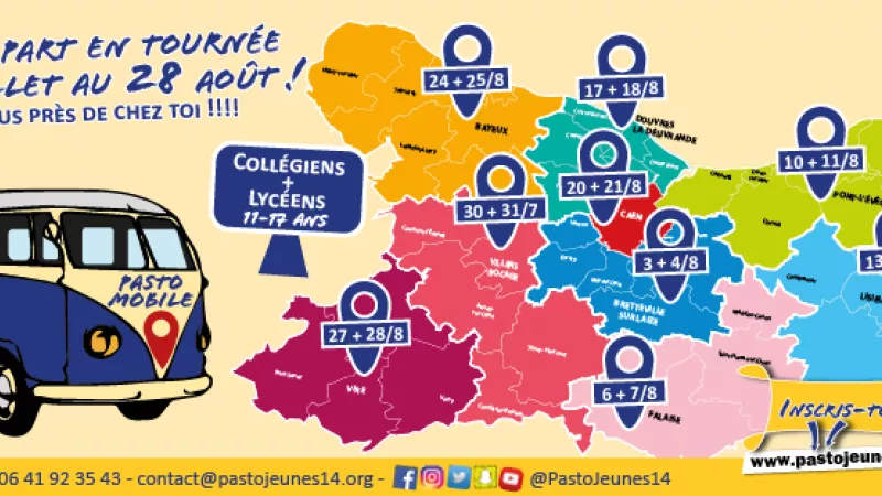 2020 Profil Facebook Pélé Jeunes! Diocèse de Bayeux et Lisieux - La Pasto Mobile a sillonné les routes de la Basse-Normandie pour aller à la rencontre des jeunes. 