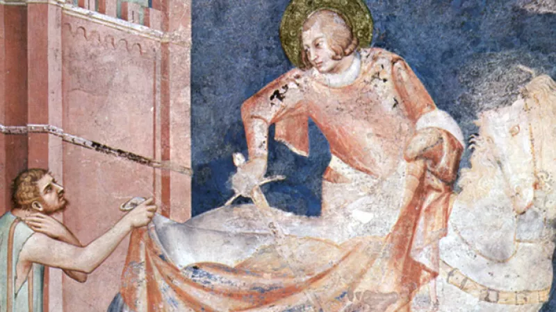 Wikimédia Commons - Saint Martin de Tours, fresque de la basilique Saint-François à Assise (1322-1326)