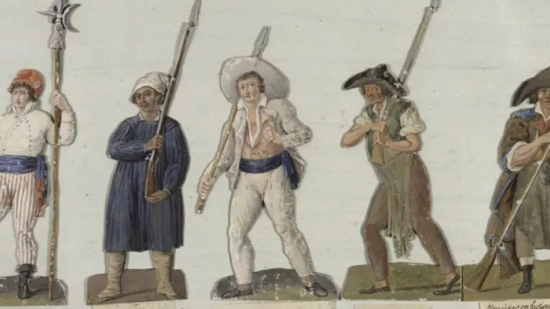 Wikimédia Commons - Sans-culottes en armes, gouache de Jean-Baptiste Lesueur, 1793-1794, musée Carnavalet