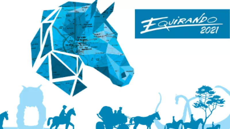 Equirando, plus grand rassemblement européen de tourisme équestre du 30 juillet au 1er août 2021 au Parc départemental de l'Isle Briand au Lion-d'Angers. 