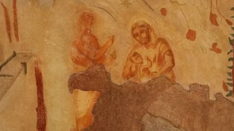 Vierge à l’enfant, reconstitution au Musée de la civilisation romaine