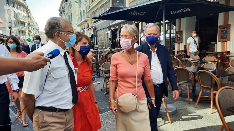 Elisabeth Borne dans les rues de Nice ce 18 août - Photo RCF
