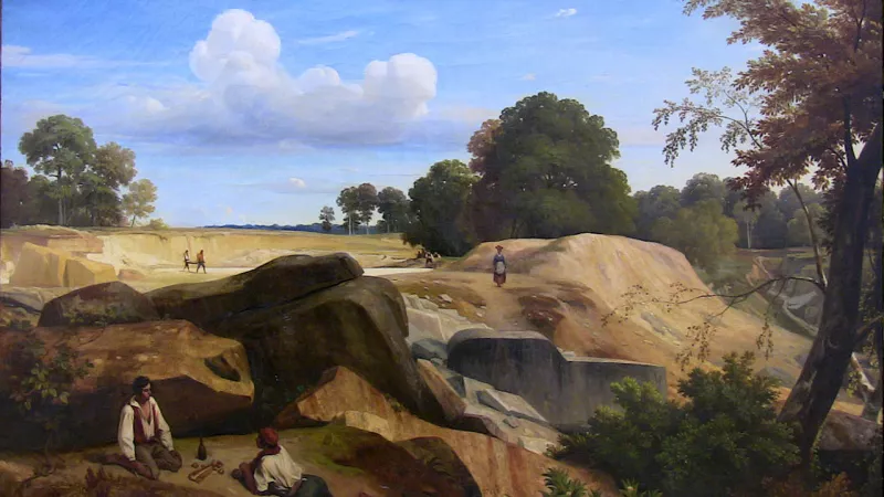 Carrières dans la forêt de Fontainebleau (1833) par Caruelle d'Aligny 