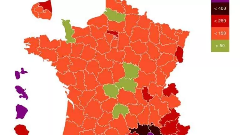 Le département de l'Allier est l'un des rares départements à être en dessous du seuil d'alerte de 50 cas pour 100000 habitants 