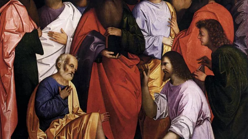 Christ lavant les pieds des disciples, par Giovanni Agostino da Lodi (né en 1470 à Lodi et mort v. 1519)