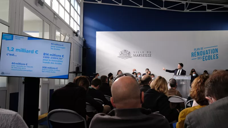 Benoît Payan a dévoilé un plan d'1,2 milliard d'investissement pour les écoles de Marseille ©Nina Pavan
