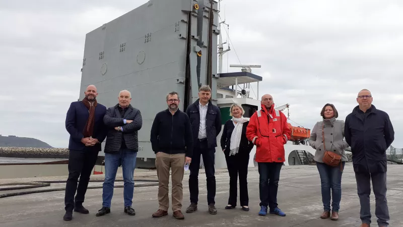 Les responsables de plusieurs entreprises travaillant sur le port du Légué ont tenu une conférence de presse, le 10 novembre 2021