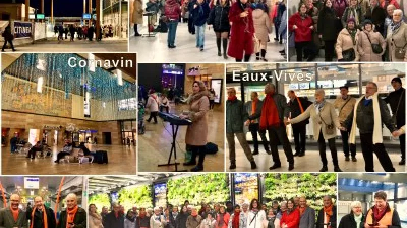 Flash Mob des Chrétiens du Grand-Genève à l'inauguration du Léman Express- Décembre 2019
