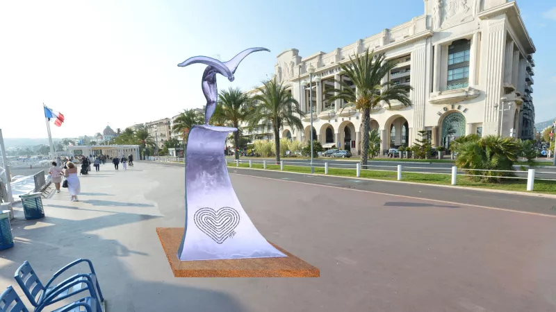 L'emplacement de l'homme oiseau de Jean-Marie Fondacaro - Visuel Ville de Nice