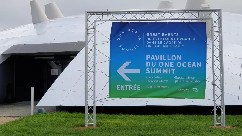 Plusieurs conférences étaient organisées dans le cadre du sommet sur le site d'Océanopolis à Brest.©Christophe Pluchon