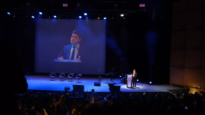 Benoît Payan inaugure le Forum des Mondes Méditerranéens à Marseille le 7 février 2022 ©Nina Pavan