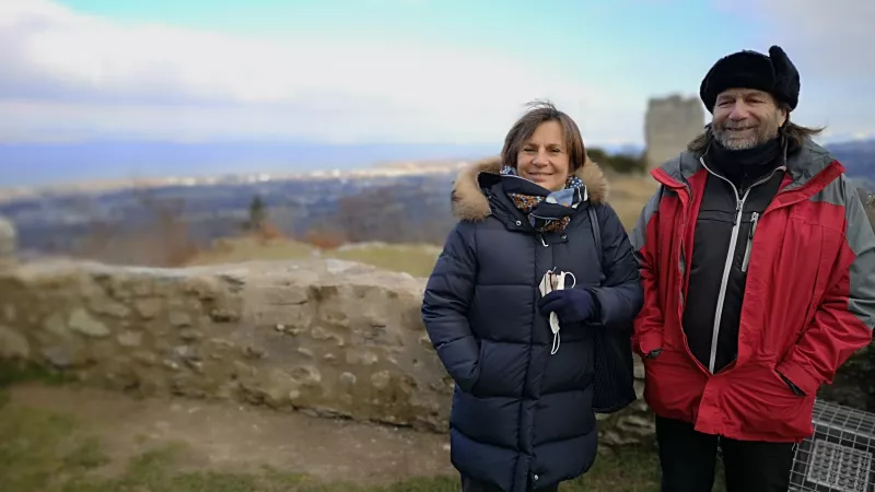 Chantal Daragon et Diego Cattanéo participent à la Sauvegarde des Châteaux des Allinges