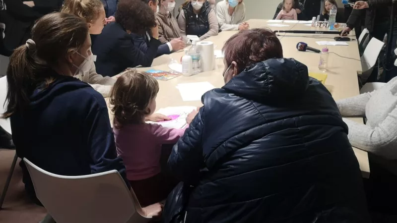 Ukrainiens à la maison d'accueil aux victimes à Nice