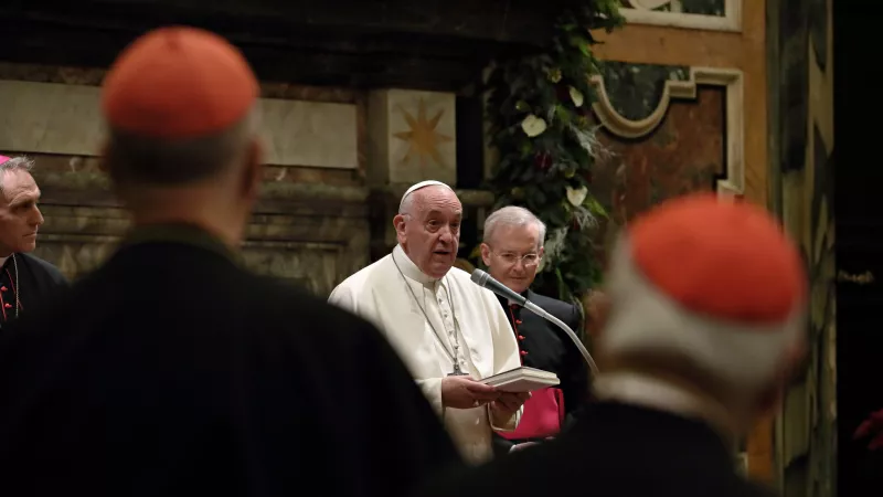 Le pape François devant la Curie romaine, le 30/12/2019 ©VATICAN POOL/CPP/CIRIC