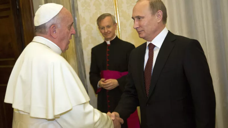 Le pape François et Vladimir Poutine au Vatican en 2013 - POOL CPP CIRIC