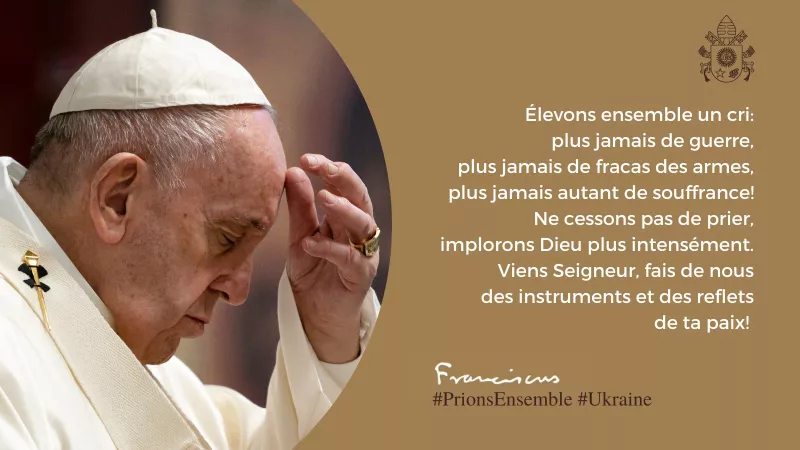 Le pape François renouvelle son appel à prier et jeûner pour la paix en Ukraine ©Compte Twitter du pape François (Pontifex)