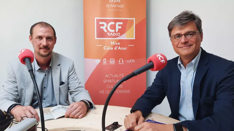 Vincent Ménardo, président académique de l'APEL à Nice et Gilles Demarquet, président de l'APEL - Photo RCF
