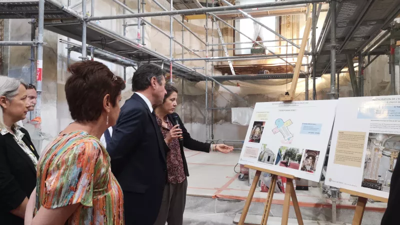 Une visite du chantier a eu lieu ce matin en présence du maire de Nice, Christian Estrosi. - Photo RCF
