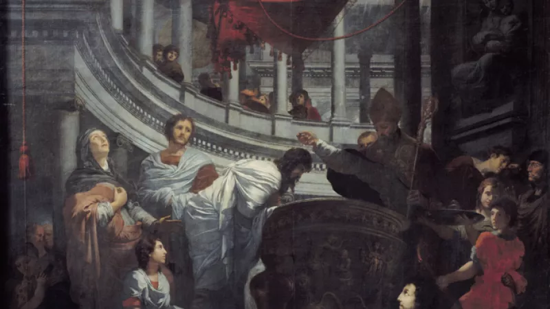 Détail : Gérard de Lairesse, Baptême de saint Augustin, toile, 322 x 275 cm, Caen, (c) Musée des Beaux-Arts. Cliché du Musée.