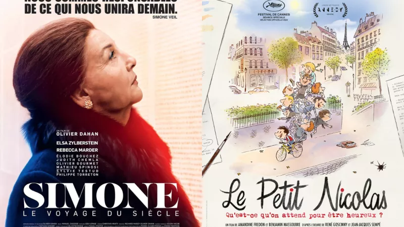 Affiche du film : “Simone le voyage du siècle” et “Le petit Nicolas - Qu’est-ce qu’on attend pour être heureux ?” 