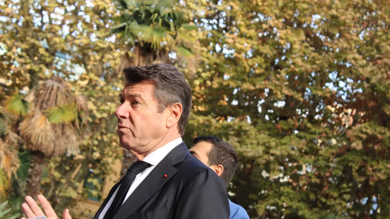 Christian Estrosi, le maire de Nice, dans le parc Wilson le 14 novembre 2022 - RCF