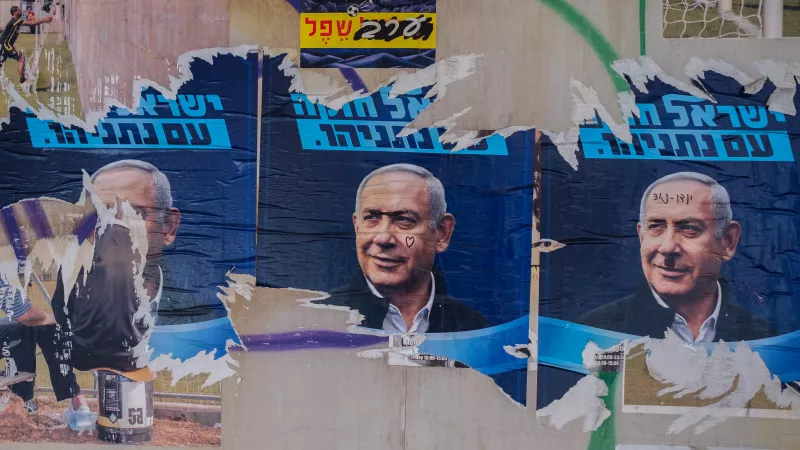 Des affiches de Benjamin Netanyahou © Joanna Marchi / Hans Lucas