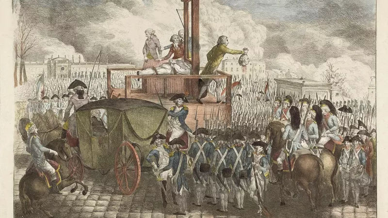 L'exécution de Louis XVI, gravure anonyme, Paris, musée Carnavalet / Wikipedia Commons