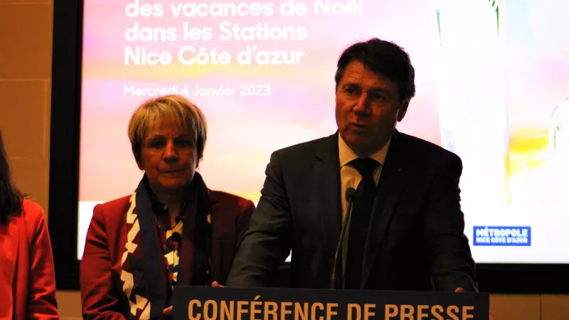 Christian Estrosi, le président de la métropole Nice Côte d'Azur, présente le bilan des stations de ski - Photo RCF 
