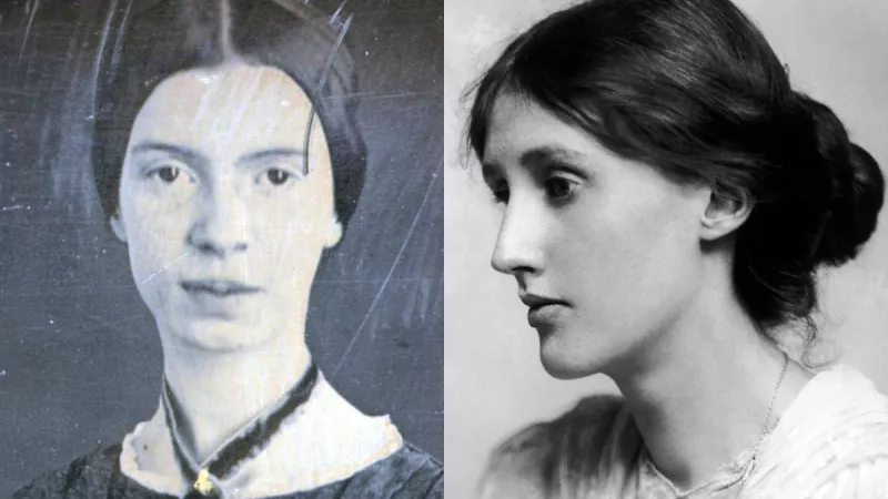 La poétesse américaine Emily Dickinson ; l'écrivaine anglaise Virginia Woolf ©Wikimédia commons