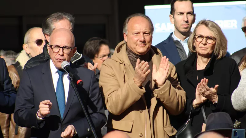 Eric Ciotti entouré des élus Bernard Chaix et Gaelle Frontoni - Photo RCF 
