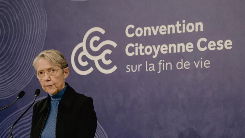 Lancement de la convention citoyenne sur la fin de vie au CESE, en présence d'Elisabeth Borne © Maxime Gruss / Hans Lucas.
