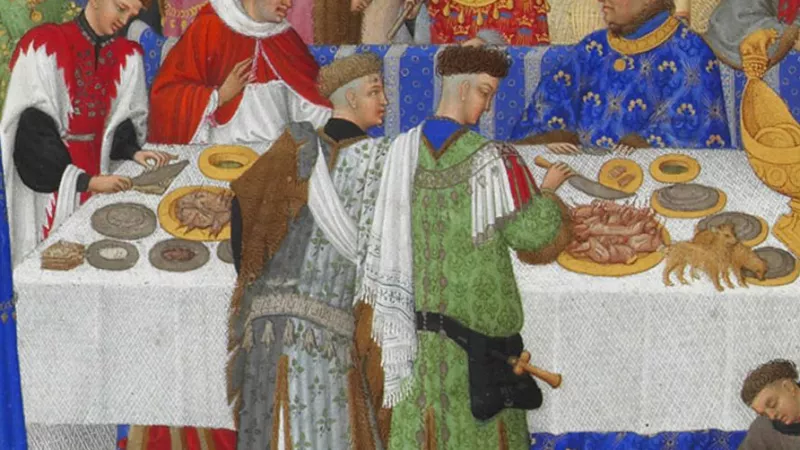 Jean Ier de Berry à table, Les Très Riches Heures du duc de Berry, musée Condé ©Wikimédia commons