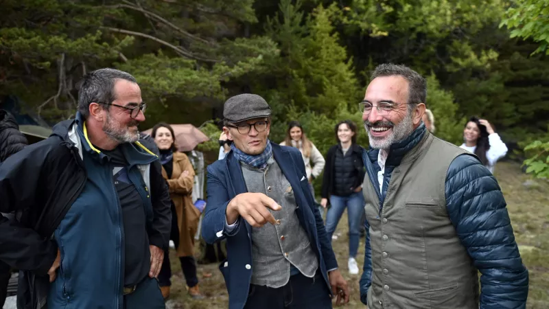 Denis Imbert, Sylvain Tesson et Jean Dujardin - © Thomas Goisque