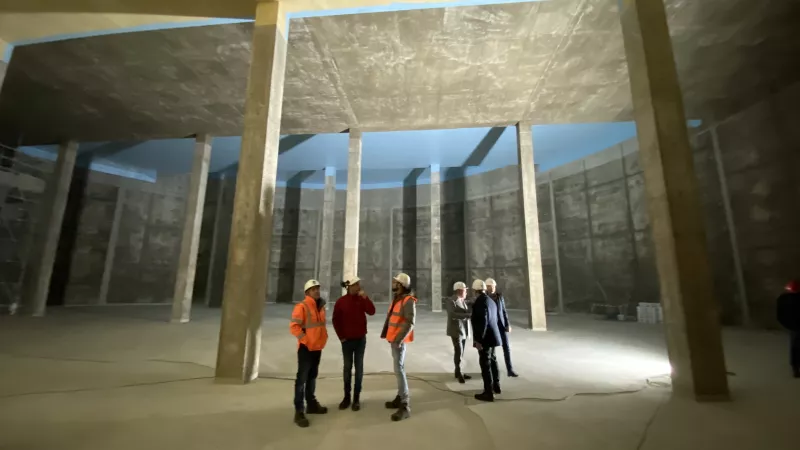 Visite de fin de chantier du réservoir d'eau potable du Gargalon à Fréjus, le lundi 20 mars 2023