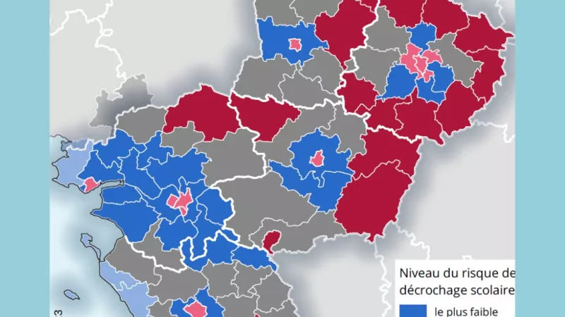 Selon l'Insee PDL, le décrochage scolaire touche principalement les zones rurales © Insee Pays de la Loire