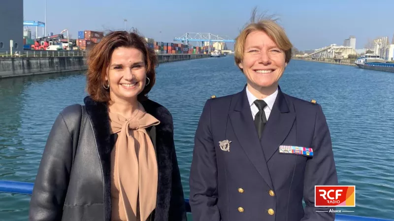 © RCF Alsace - Claire MERLIN, directrice du Port Autonome de Strasbourg et Marine Monjardé,  Responsable région Grand Est pour le recrutement de la Marine nationale