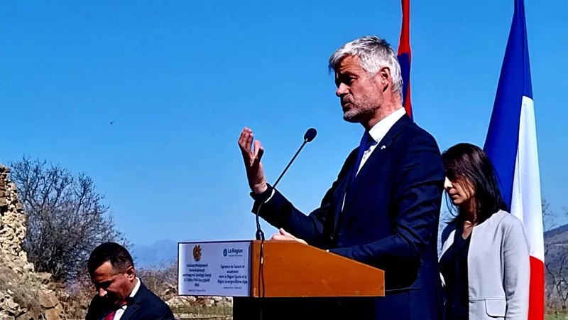 Laurent Wauquiez lors de son déplacement en Arménie