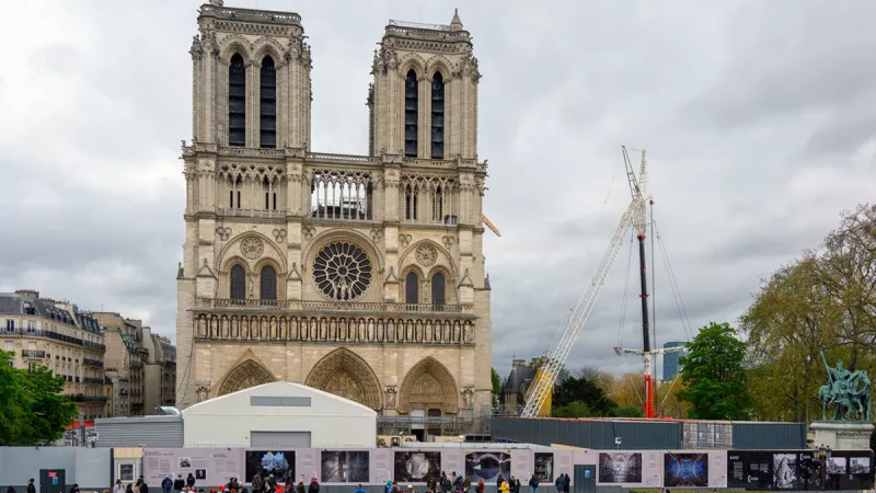 Le chantier de Notre-Dame de Paris, le 15/04/2023 ©Eric Beracassat / Hans lucas 