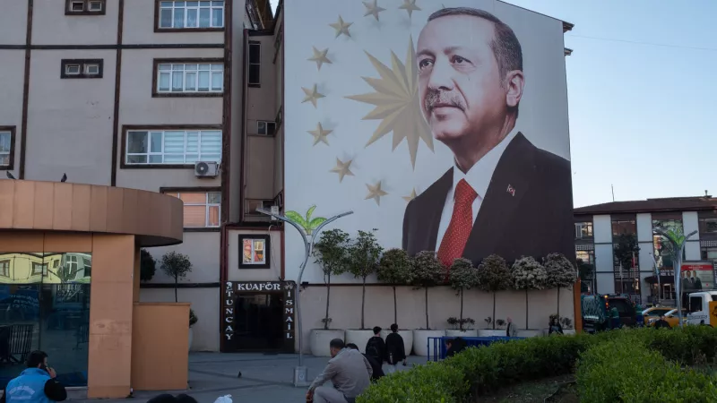 A Rize, la ville d origine de Recep Tayyip Erdogan. Le visage du président turc est omniprésent. Photo : Marie Tihon / Hans Lucas