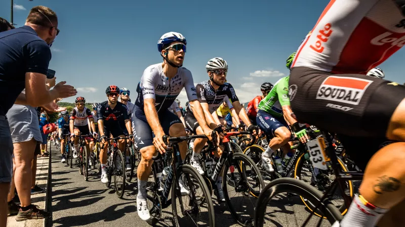 Tour de France 2021, passage des cyclistes sur le pont de Céret, étape entre Quillan et Céret © JC Milhet / Hans Lucas