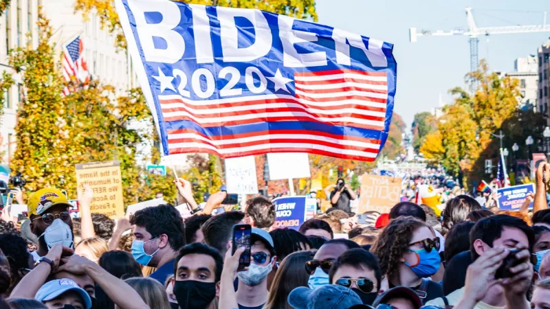 Manifestants lors des élections présidentielles aux USA, devant la maison blanche, à Washington. 10/2022 ©Unsplash
