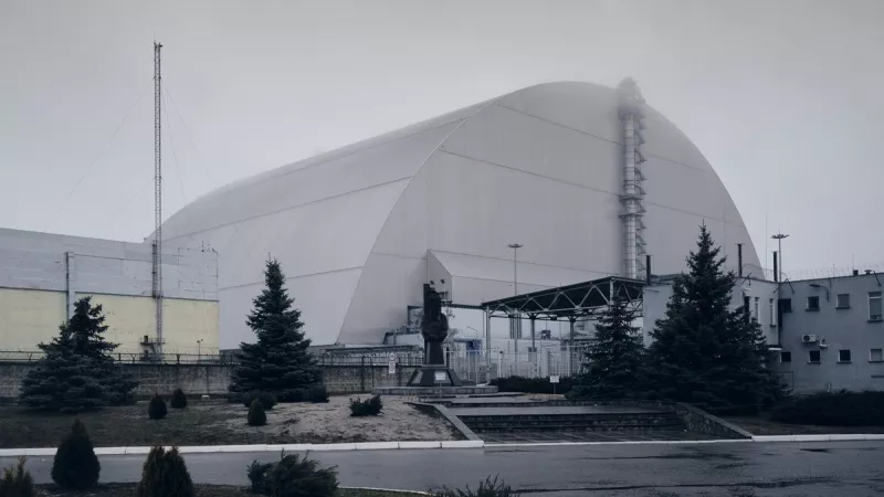 Le dôme de confinement construit au-dessus du 4e réacteur de Tchernobyl, en Ukraine. 2020 ©Unsplash