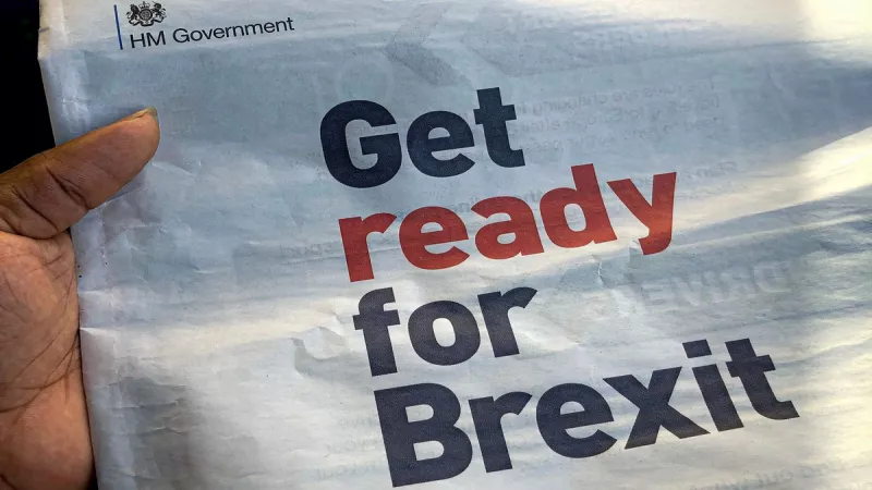 Une du journal du gouvernement du Royaume-Uni "Préparez-vous au Brexit". 10/2019 ©Unsplash