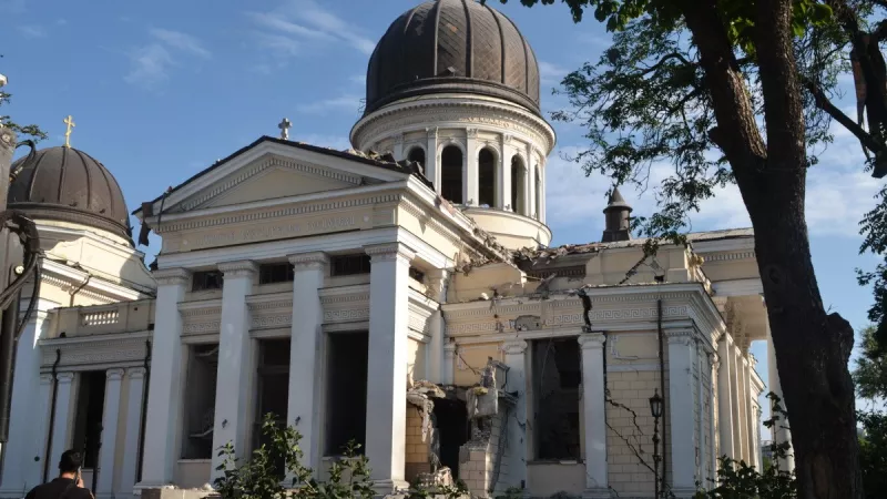 La cathédrale d'Odessa partiellement détruite par les frappes russes. ©Вячеслав Діордієв / АрміяInform