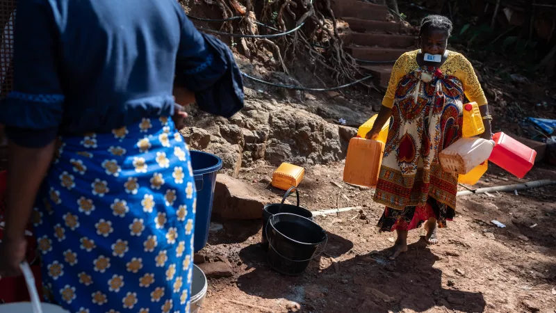 Crise de l’eau à Mayotte - La députée LIOT Estelle Youssouffa appellent les mahorais à manifester et à cesser de payer leur facture d’eau à partir de mercredi 27 septembre - ©Hans Lucas 