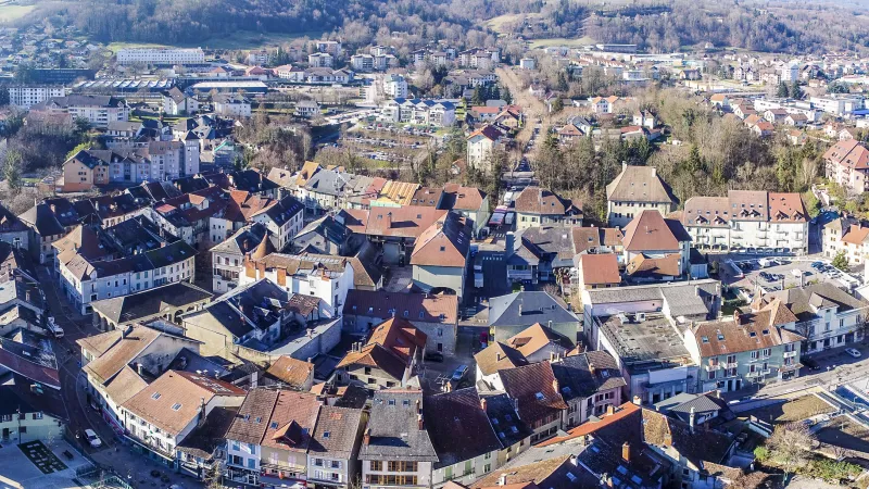 La Ville de Rumilly, vue du ciel. 