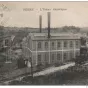 Carte postale ancienne montrant l'usine électrique de Segré en 1912